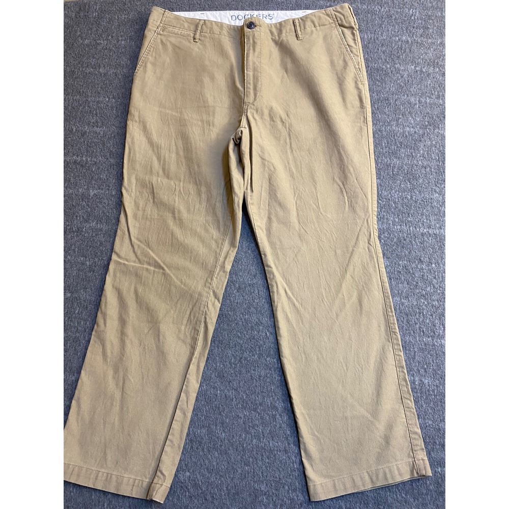 Dockers D2 Straight Fit Khaki Chino Pants Mens 40x30 Tan Cotton Trousers
